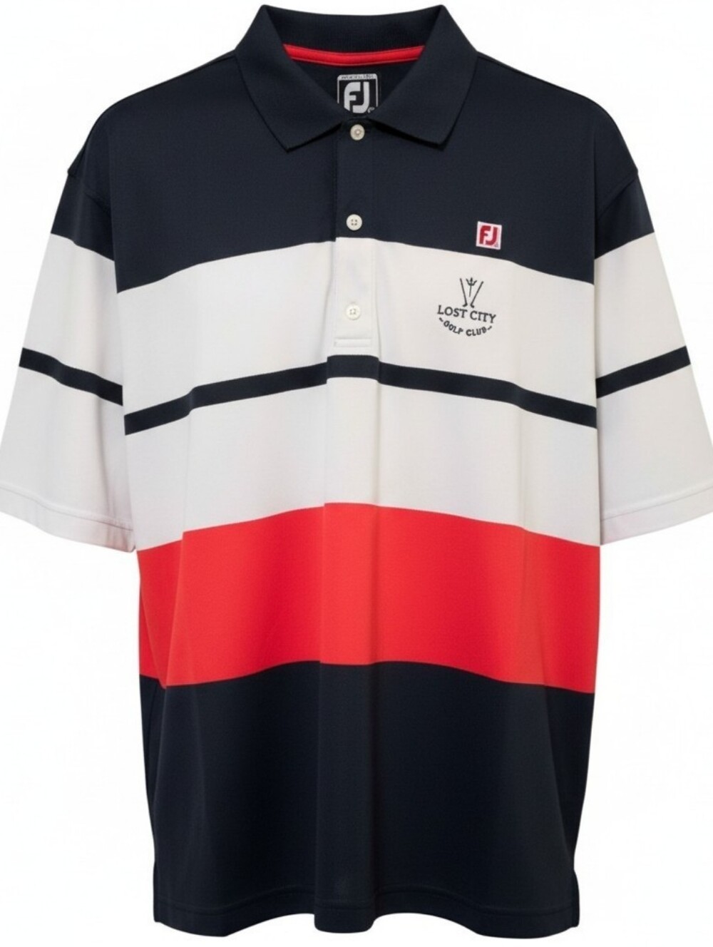 FootJoy Men's Lost City Golf Club Red White & Blue Polo Summer Sport Size 2XL